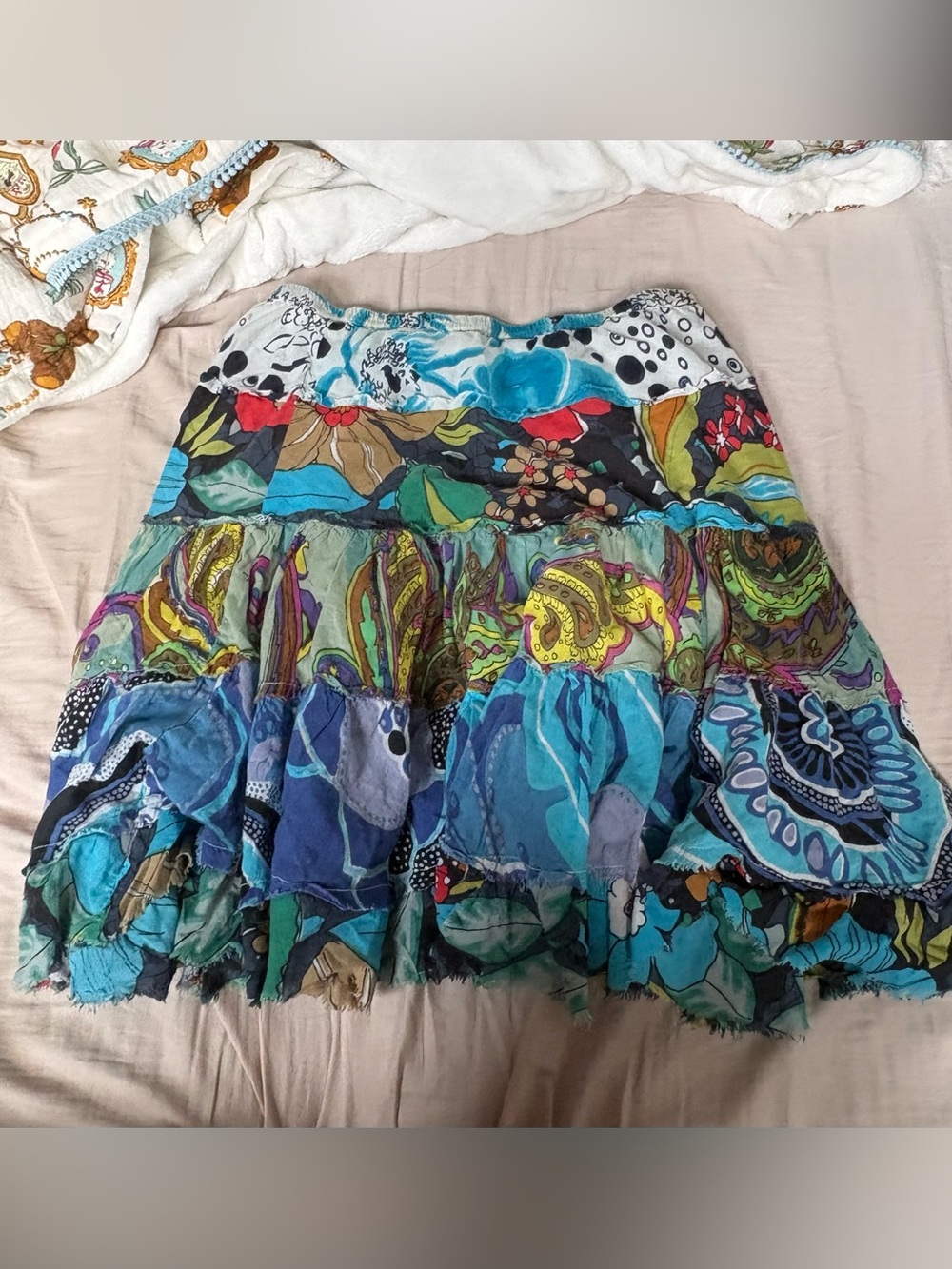 Planet Gold Multi-Color Tiered Circle Skirt